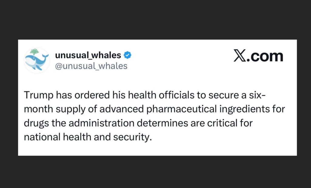 Politics: president trump orders stockpiling of critical medications – here’s