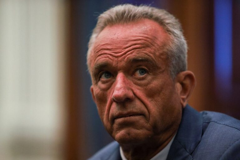 Health and Human Services (HHS) Secretary Robert F. Kennedy Jr. attends a press conference with Texas Governor Greg Abbott (not pictured) at the State Capitol in Austin, Texas, U.S., August 28, 2025.
