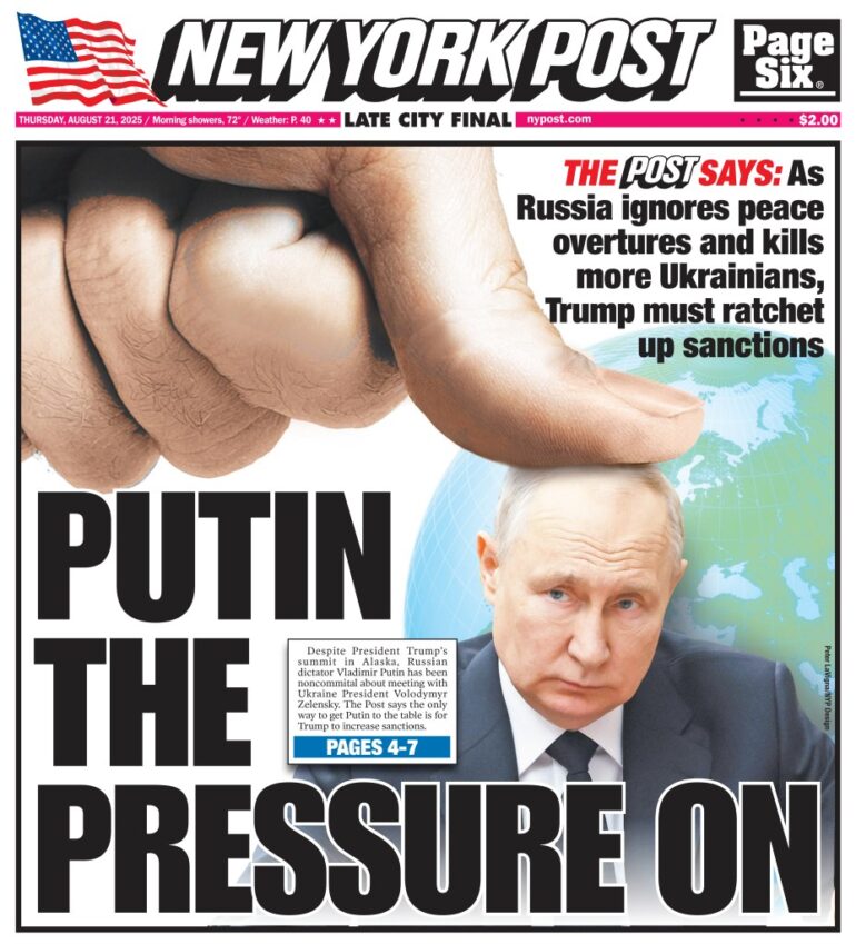 NY Post cover 8/21/25