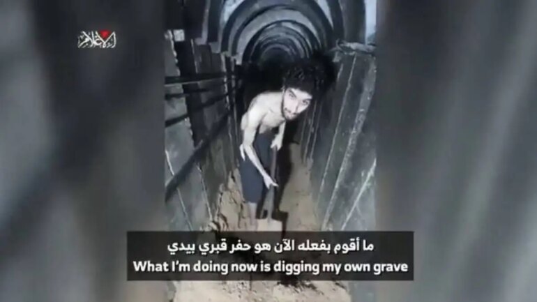 Politics: shocking: hamas releases video forcing israeli hostage to dig