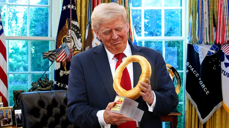 Satire news: frito lay ceo gifts trump gold funyun