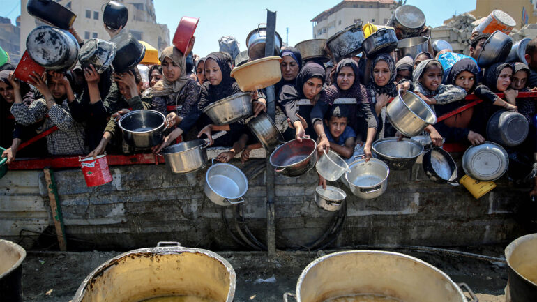 Satire news: how aid is distributed in gaza