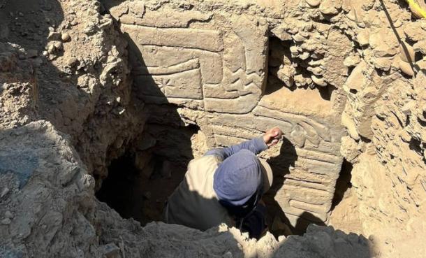 Archaeologist investigating the 3D polychrome mural