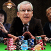 Illustration of Elon Musk, Charlie Ergen, and Donald Trump playing poker.