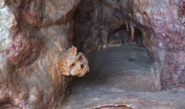 Reconstruction of the inner cave chamber where the Petralona man was discovered