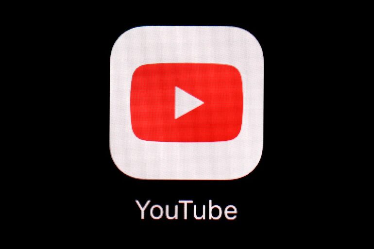 YouTube logo on a black background.