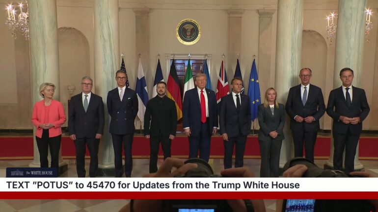 President Trump Participates in a Family Photo with European Leaders
