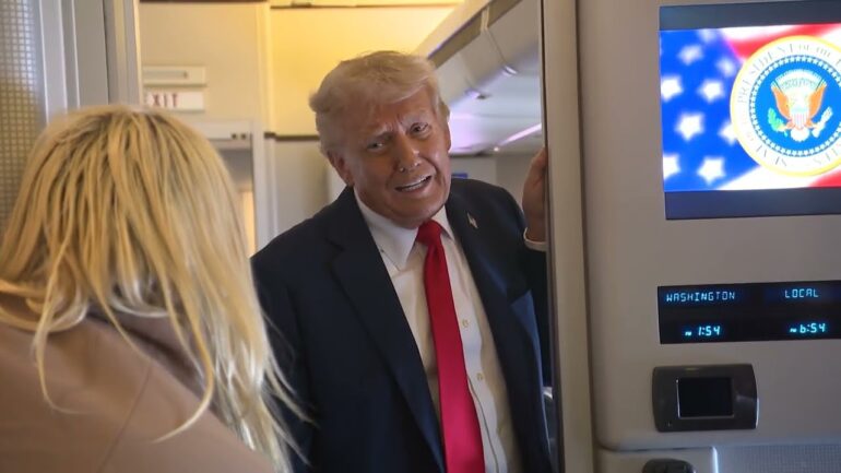 President Trump Gaggles with the Press on Air Force One, Sep. 18, 2025