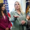 WASHINGTON, DC - SEPTEMBER 15: Attorney General Pam Bondi (R) speaks during an event where U.S. President Donald Trump signed a Presidential Memorandum in the Oval Office on September 15, 2025 in Washington, DC. Trump signed a memorandum that will send members of the National Guard and federal law enforcement agencies to Memphis, Tennessee in an effort to decrease crime in the city. Also pictured is Secretary of Homeland Security Kristi Noem (L). (Photo by Kevin Dietsch/Getty Images)