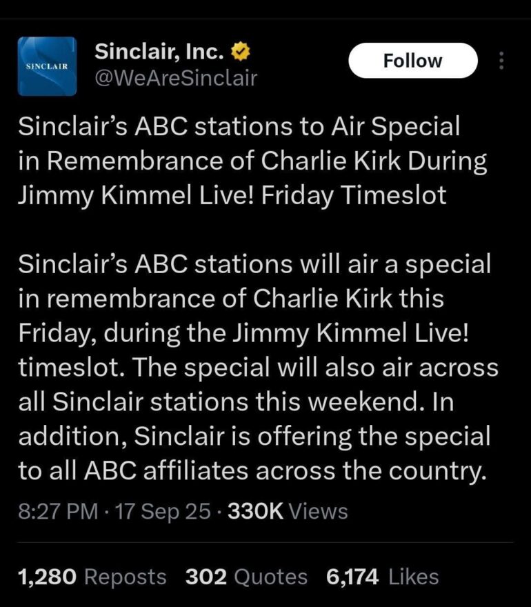 Jimmy Kimmel To Be Replaced With TRIBUTE To Charlie Kirk * 100PercentFedUp.com * by Noah