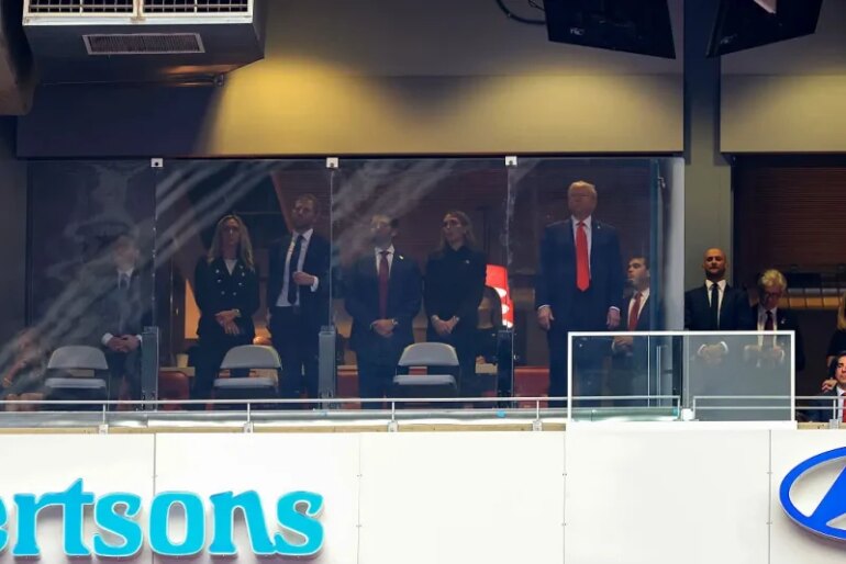 GLENDALE, ARIZONA - SEPTEMBER 21: U.S. President Donald Trump attends the memorial service for political activist Charlie Kirk at State Farm Stadium on September 21, 2025 in Glendale, Arizona. Kirk, the CEO and co-founder of Turning Point USA, was shot and killed on September 10th while speaking at an event during his "American Comeback Tour" at Utah Valley University. (Photo by Joe Raedle/Getty Images)