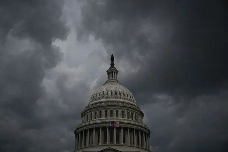 A view of the US Capitol after the Senate passed the "Big Beautiful Bill Act" earlier in the day in Washington, DC, on July 1, 2025. The Republican-led US Senate approved President Donald Trump's mammoth domestic policy bill July 1, 2024 by the narrowest of margins, despite misgivings over delivering deep welfare cuts and another $3 trillion in national debt. Republican leaders had struggled to corral support during a record 24-hour "vote-a-rama" amendment session on the Senate floor, as Democrats offered dozens of challenges to the most divisive aspects of the package. (Photo by Drew ANGERER / AFP) (Photo by DREW ANGERER/AFP via Getty Images)
