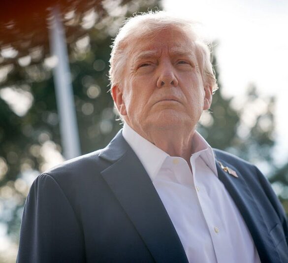 WASHINGTON, DC - SEPTEMBER 26: U.S. President Donald Trump speaks to members of the media as he departs the White House on September 26, 2025 in Washington, DC. Under pressure from Trump, the DOJ indicted former FBI Director James Comey on counts of making false statements and obstruction of a congressional proceeding related to the September 2020 Russia investigation. (Photo by Kevin Dietsch/Getty Images)