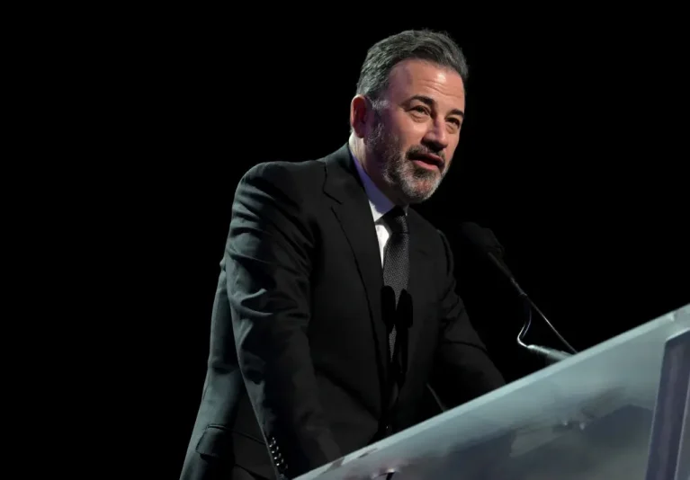LAS VEGAS, NEVADA - FEBRUARY 22: Jimmy Kimmel performs onstage as Keep Memory Alive hosts star-studded lineup at annual "Power Of Love" gala at MGM Grand Garden Arena on February 22, 2025 in Las Vegas, Nevada. (Photo by Bryan Steffy/Getty Images for Keep Memory Alive)