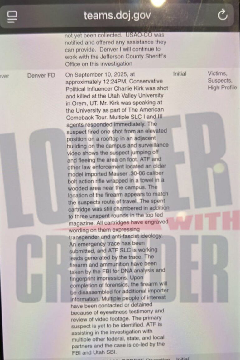 Politics: assassination weapon found, cartridges had “transgender and anti fascist ideology”