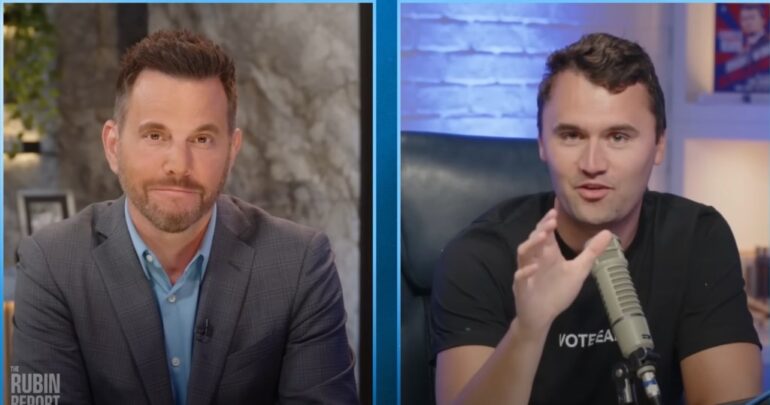 Screenshot of David Rubin and a guest on The Rubin Report.
