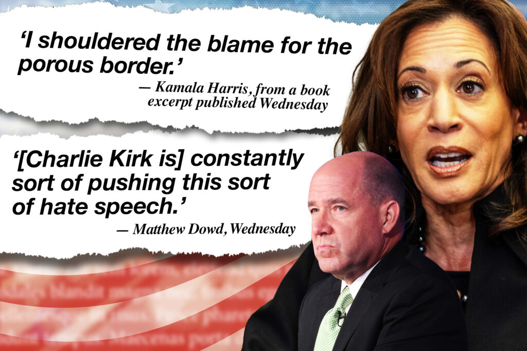 Politics: kamala harris' border whining, matthew dowd's sick attack on