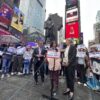 Politics: times square, 'crossroads of the world,' is at a