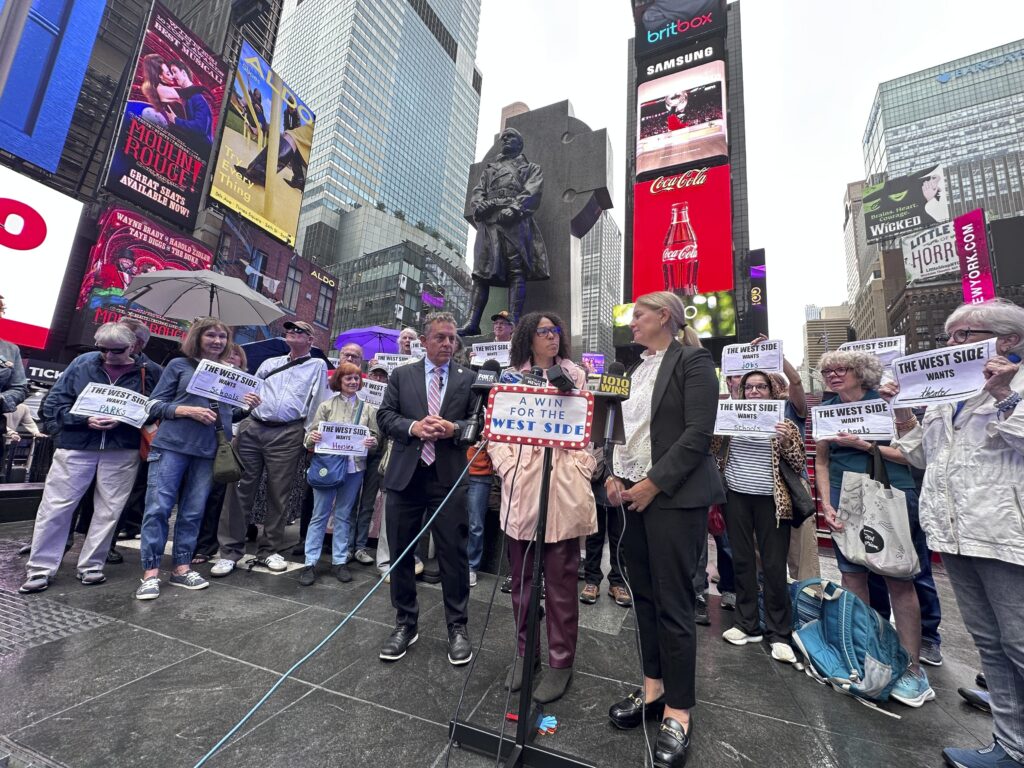 Politics: times square, 'crossroads of the world,' is at a