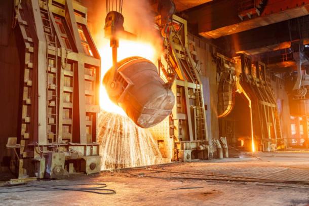 Modern blast steel furnace.