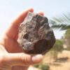 Paleolithic handaxe with broken distal end discovered during the Ayvalık survey.
