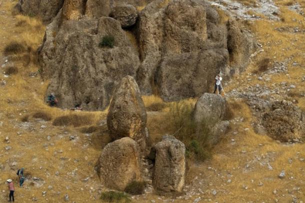 Ancient Spanish archaeological monument showing aligned stone structures designed for winter solstice observations at El Fontanar site near Jódar, Andalusia