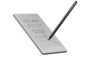 ReMarkable Pro writing on screen with stylus.