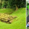 Left; part of the Roman ruins at Aldborough, Right; excavation of the Roman metal-working complex at Aldborough