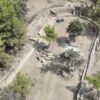 Aerial view of the 1,800-year-old Roman stadium carved into bedrock.