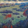 Ready for the Campaign (The Varangian Sea) (1910), by Nicholas Roerich, depicts Viking-era Scandinavian traders on the banks of the Dnieper River in eastern Europe.