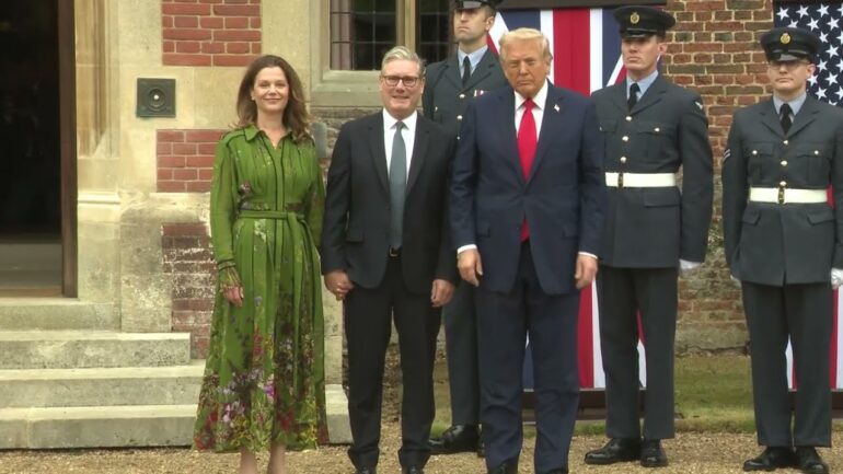 President Trump Arrives at the Chequers Estate