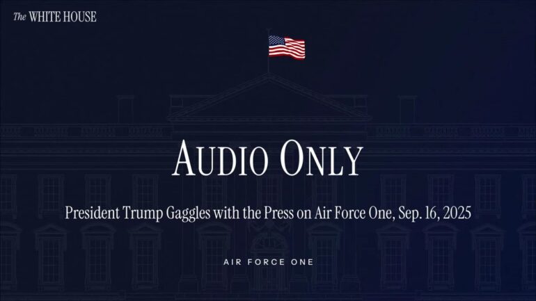 President Trump Gaggles with the Press on Air Force One, Sep. 16, 2025