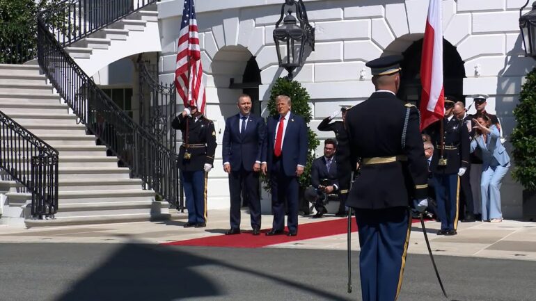 President Trump Greets the President of the Republic of Poland