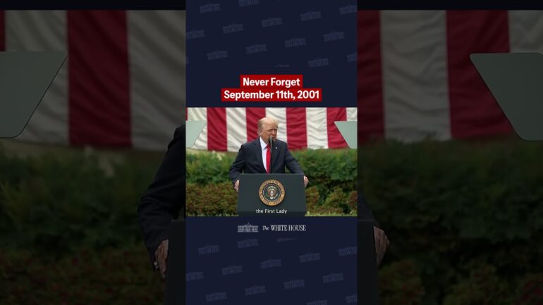 "Today, as one nation, we renew our sacred vow that we will Never Forget September 11th, 2001."