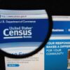 Close-up view of the U.S. Census Bureau website displayed on a computer screen