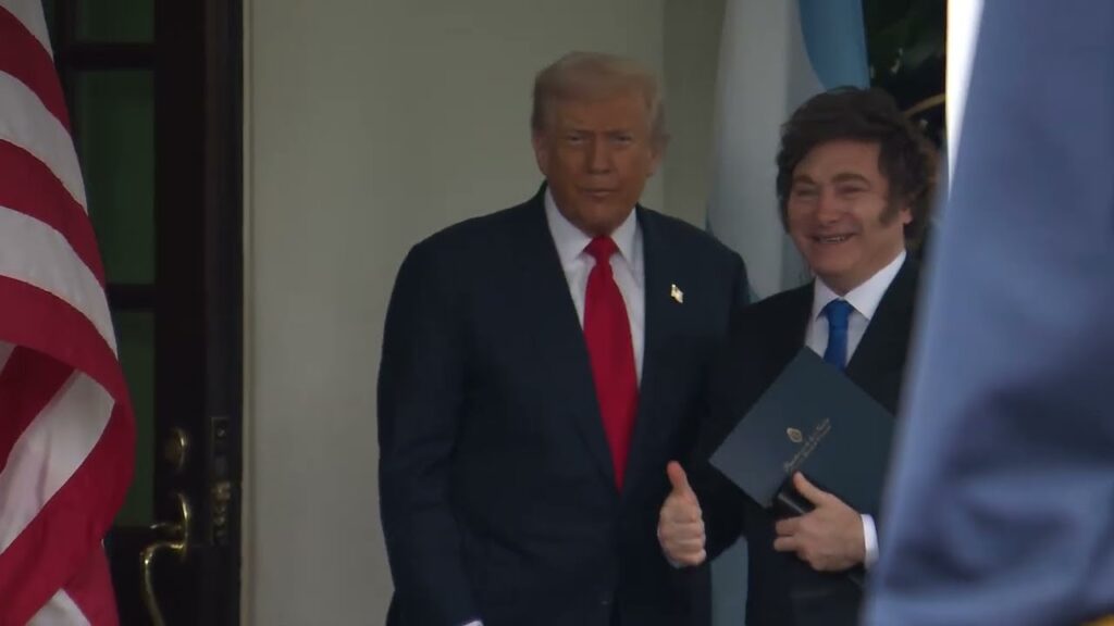 President Trump Greets the President of the Argentine Republic