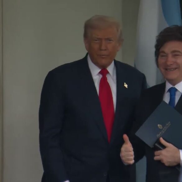 President Trump Greets the President of the Argentine Republic