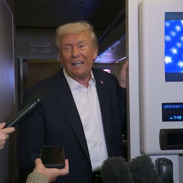 President Trump Gaggles with the Press on Air Force One, Oct. 13, 2025