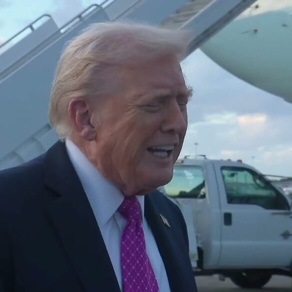President Trump Gaggles with the Press Upon Arrival in Palm Beach, FL, Oct. 17, 2025