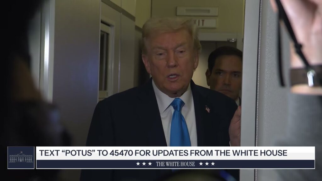 President Trump Gaggles with Press on Air Force One in Qatar, Oct. 25, 2025