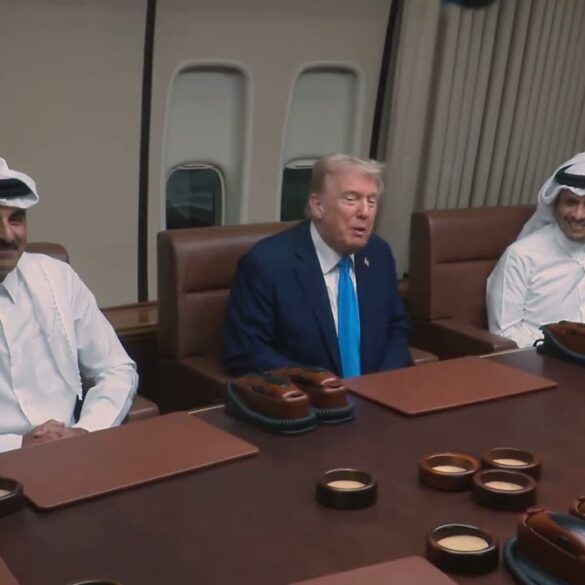 President Trump Participates in a Meeting with the Emir and Prime Minister of the State of Qatar