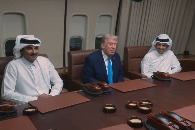 President Trump Participates in a Meeting with the Emir and Prime Minister of the State of Qatar