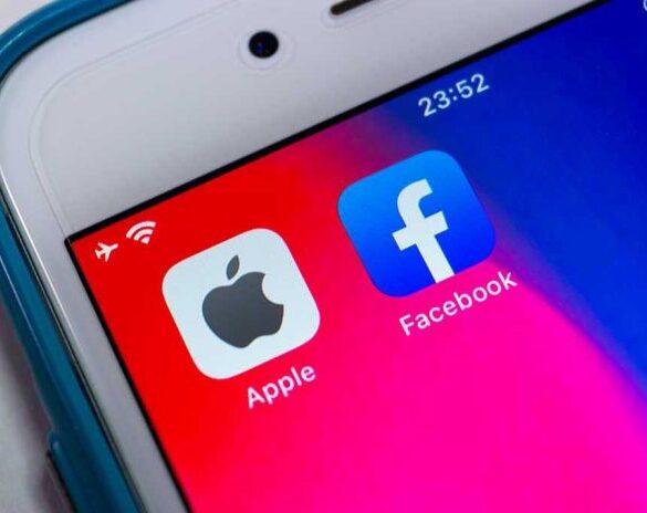 Apple and Facebook apps on smartphone screen