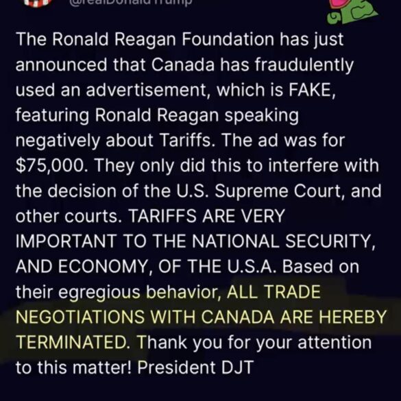 Fake Ronald Reagan Ad Pulled After President Trump Shuts Down Trade Talks * 100PercentFedUp.com * by Kaley