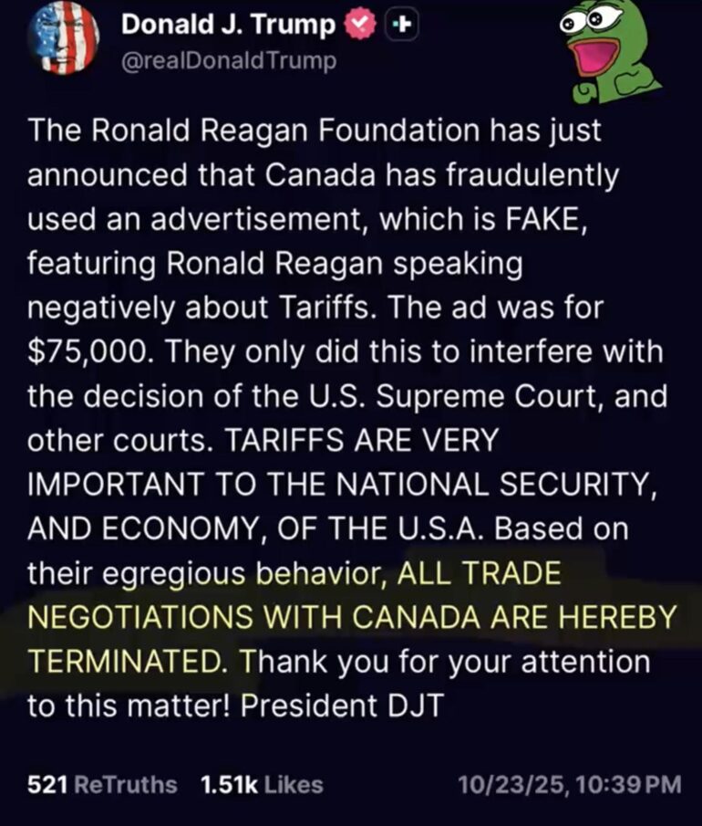 Fake Ronald Reagan Ad Pulled After President Trump Shuts Down Trade Talks * 100PercentFedUp.com * by Kaley