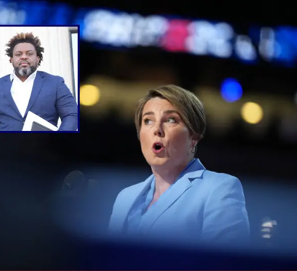 Massachusetts Gov. Maura Healey speaks on stage during the final day of the Democratic National Convention at the United Center on August 22, 2024 in Chicago, Illinois. Delegates, politicians, and Democratic Party supporters are gathering in Chicago, as current Vice President Kamala Harris is named her party's presidential nominee. The DNC takes place from August 19-22. (Photo by Andrew Harnik/Getty Images) / LaMar Cook, Western Mass. liaison for Gov. Maura Healey. Photo: Courtesy Massachusetts Governor's Office