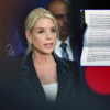U.S. Attorney General Pam Bondi speaks during a press conference at the U.S. Attorney’s Office on August 25, 2025 in the Brooklyn Heights neighborhood of the Brooklyn borough in New York City. Attorney General Bondi announced the guilty plea of Sinaloa cartel co-founder Ismael “El Mayo” Zambada Garcia on federal crimes alongside other law enforcement officials including the U.S. Attorney for the Eastern District of New York Joseph Nocella, Jr., Drug Enforcement Administrator Terrance C. Cole, Homeland Security Investigations Acting Executive Associate Director Derek W. Gordon, and Federal Bureau of Investigation Operations Director Chad Yarbrough. (Photo by Michael M. Santiago/Getty Images) / Image of letter sent to conservative commentator Benny Johnson; U.S. District Court for the Southern District of California