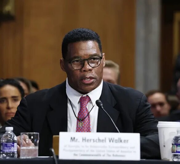 WASHINGTON, DC - SEPTEMBER 11: Herschel Walker, U.S. President Donald Trump's nominee to be Ambassador Extraordinary and Plenipotentiary of the United States of America to the Commonwealth of The Bahamas speaks during a hearing before the Senate Foreign Relations Committee on Capitol Hill on September 11, 2025 in Washington, DC. Walker is a former professional football player and Georgia politician. (Photo by Anna Moneymaker/Getty Images)