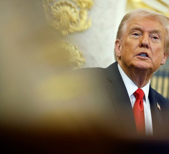 WASHINGTON, DC - OCTOBER 16: U.S. President Donald Trump answers questions from reporters during an event in the Oval Office of the White House on October 16, 2025 in Washington, DC. Trump outlined plans to expand vitro fertilization (IVF) access by encouraging workplace benefits to include access to IVF and infertility coverage. (Photo by Kevin Dietsch/Getty Images)