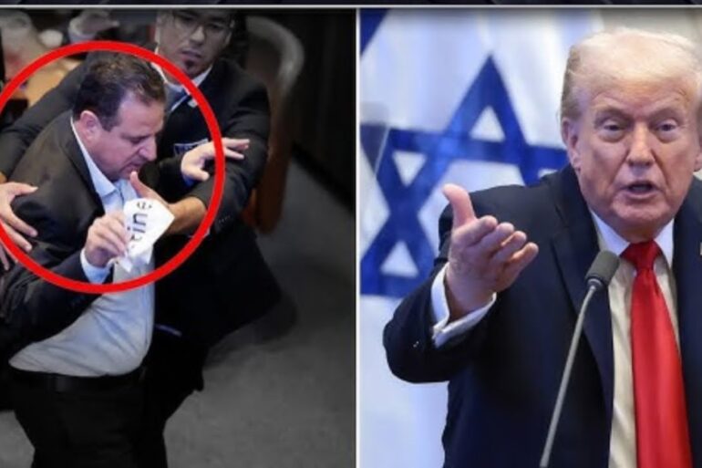 CHAOS ERUPTS: Radical Protester Attacks Trump During MAJOR Announcement on Hamas!
